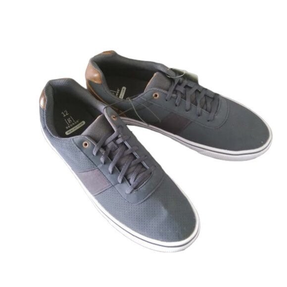 George Mens Navy Blue Brown Memory Foam Casual Sneakers Size 10.5 - Picture 2 of 8
